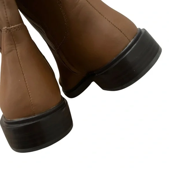 Madewell Drumgold Boot Cognac Sepia Brown Leather Tall Boots US 10 - Picture 6 of 10